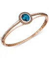 Le Vian London Blue Topaz (4 Ct. T.w.) & Diamond (2-1/4 Ct. T.w.) Bangle Bracelet In 14k Rose Gold In Blue Topaz