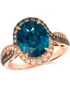 Le Vian London Blue Topaz (4 Ct. T.w.), Chocolate Diamond (0.23 Ct. T.w.), And Nude Diamond (0.19 Ct. T.w.)  In Blue
