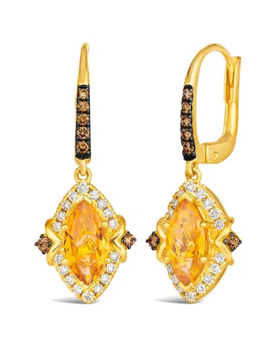 Le Vian ® Marquise Semi Precious 14k 2.09 Ct. Tw. Diamond & Citrine Earrings