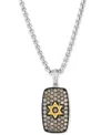 Le Vian Men's Chocolate Diamond Star Of David Dog Tag 22" Pendant Necklace (1-3/4 Ct. T.w.) In Sterling Silv In Silver