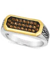 Le Vian Men's Chocolate Quartz Cluster Ring (1/2 Ct. T.w.) In 14k Gold & Sterling Silver In Silver