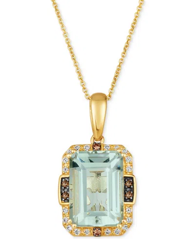 Le Vian Mint Julep Quartz (6-3/4 Ct. T.w.) & Diamond (1/4 Ct. T.w.) Halo Adjustable 20" Pendant Necklace In In No Color