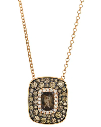 Le Vian ® Mocha Mousse 14k Rose Gold 2.01 Ct. Tw. Diamond & Smoky Quartz  Pendant Necklace