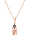 Le Vian Morganite (1-1/20 Ct. T.w.) & Chocolate Diamond (1/10 Ct. T.w.) Pendant 20" Necklace In 14k Strawber In Rose Gold