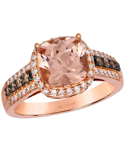 Le Vian Morganite (1-5/8 Ct. T.w.), Nude Diamond (1/4 Ct. T.w.) & Chocolate Diamond (1/6 Ct. T.w.) Ring In 1 In Gold