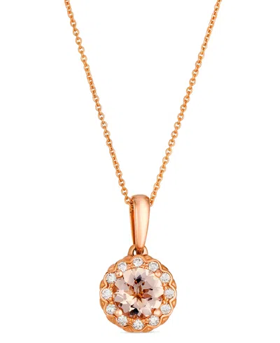 Le Vian Morganite (.88 Ct. T.w.) And Vanilla Diamond Pendant Necklace (.16 Ct. T.w.) In 14k Strawberry Gold