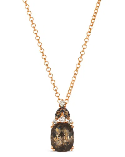 LE VIAN LE VIAN® MOSAIC COLLECTION 14K ROSE GOLD 2.76 CT. TW. DIAMOND & SMOKY QUARTZ PENDANT