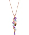 Le Vian Multi-gemstone (1-1/2 Ct. T.w.) & Diamond (1/3 Ct. T.w.) Long Swirled Pendant Necklace In 14k Rose G In No Color