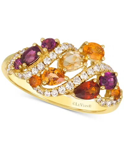 Le Vian Multi-gemstone (1-1/2 Ct. T.w.) & Vanilla Diamond Ring (1/3 Ct. T.w.) In 14k Gold In No Color