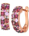 Le Vian Multi-gemstone (1-1/4 Ct. T.w.) & Nude Diamond (1/10 Ct. T.w.) Cluster Small Hoop Earrings In 14k Ro In Rose Gold