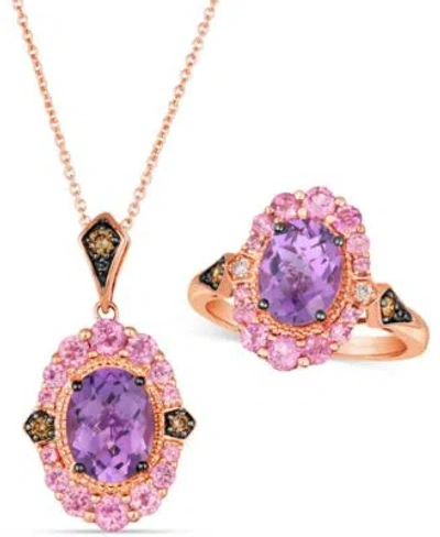 Le Vian Multi Gemstone 2 1 3 Ct. T.w. Diamond 1 8 Ct. T.w. Pendant Necklace Matching Ring Collection In 14k  In Gold