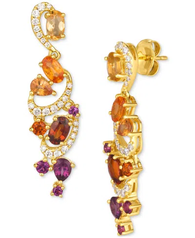 Le Vian Multi-gemstone (2-1/2 Ct. T.w.) & Vanilla Diamond (1/4 Ct. T.w.) Swirl Drop Earrings In 14k Gold In No Color