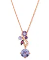 Le Vian Multi-gemstone (2-1/3 Ct. T.w.) & Nude Diamond (1/10 Ct. T.w.) Swirl Pendant Necklace In 14k Rose Go In Multi