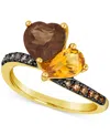 Le Vian Multi-gemstone (2-1/4 Ct. T.w.) & Diamond (1/5 Ct. T.w.) Two Stone Ring In 14k Gold