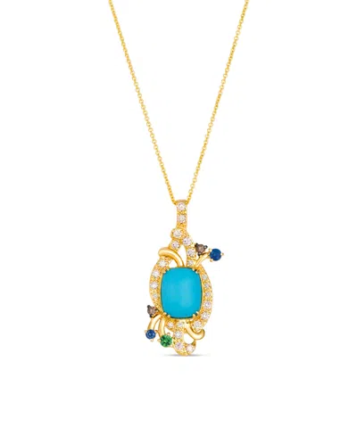 Le Vian Multi-gemstone (2.75 Ct. T.w.) And Diamond (0.35 Ct. T.w.) Pendant Necklace In 14k Honey Gold
