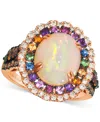 Le Vian Multi-gemstone (3-1/3 Ct. T.w.) & Diamond (5/8 Ct. T.w.) Halo Statement Ring In 14k Rose Gold In Rose Gold