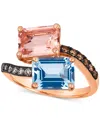 Le Vian Multi-gemstone (3-5/8 Ct. T.w.) & Diamond (1/5 Ct. T.w.) Bypass Ring In 14k Rose Gold