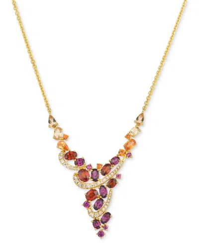 Le Vian Multi-gemstone (5-1/8 Ct. T.w.) & Vanilla Diamond (1/3 Ct. T.w.) Statement Necklace In 14k Gold, 19" In No Color