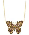 Le Vian Multi-gemstone (5-5/8 Ct. T.w.) & Chocolate Diamond (1/8 Ct. T.w.) Butterfly Adjustable 20" Pendant In No Color
