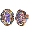 Le Vian Multi-gemstone Floral Cluster Statement Stud Earrings (7-3/4 Ct. T.w.) In 14k Rose Gold In Amethyst