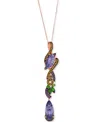 Le Vian Multi-gemstone Linear Cluster 18" Pendant Necklace (10-1/4 Ct. T.w.) In 14k Rose Gold In No Color