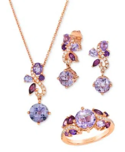 Le Vian Multi Gemstone Nude Diamond Ring Earrings Pendant Necklace Collection In 14k Rose Gold