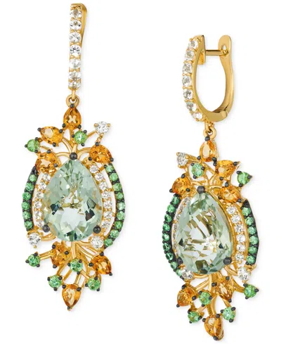 Le Vian Multi-gemstone Statement Charm Hoop Earrings (13-3/4 Ct. T.w.) In 14k Yellow Gold