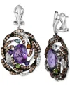 Le Vian Multi-gemstone Swirl Cluster Drop Earrings (14-1/5 Ct. T.w.) In 14k White Gold In No Color