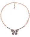 Le Vian Multi-sapphire (3-1/2 Ct. T.w.) & Diamond (1-3/4 Ct. T.w.) Butterfly Pendant Necklace In 14k Rose Go In No Color