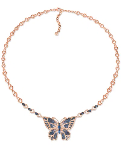 Le Vian Multi-sapphire (3-1/2 Ct. T.w.) & Diamond (1-3/4 Ct. T.w.) Butterfly Pendant Necklace In 14k Rose Go In No Color