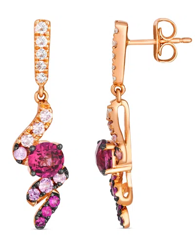 Le Vian Multi-stone Ombre Earrings (2.06 Ct. T.w.) In 14k Strawberry Gold