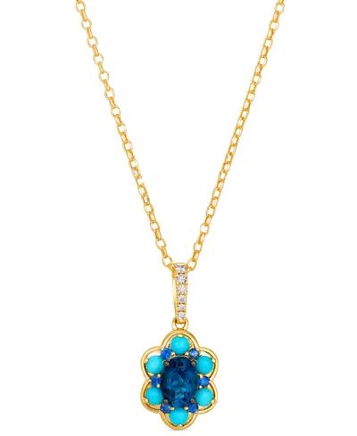 Le Vian Multi-gemstone (1.20 Ct. T.w.) And Nude Diamond (0.07 Ct. T.w.) Pendant Necklace In 14k Honey Gold