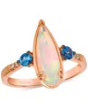 Le Vian Neopolitan Opal (1 Ct. T.w.), Blueberry Sapphire (1/4 Ct. T.w.) & Nude Diamond Ring In 14k Rose Gold In Rose Gold