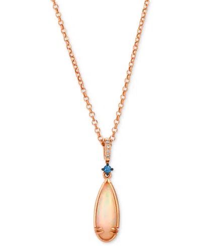 Le Vian Neopolitan Opal (1 Ct. T.w.), Blueberry Sapphire & Nude Diamond Pendant Necklace In 14k Rose Gold, 1