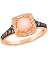 Le Vian Neopolitan Opal (1/2 Ct. T.w.) & Diamond (1/3 Ct. T.w.) Halo Ring In 14k Rose Gold In Opal