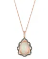 Le Vian Neopolitan Opal (3-1/2 Ct. T.w.), Nude Diamond (1/4 Ct. T.w.) & Chocolate Diamond (1/3 Ct. T.w.) Pen In Gold