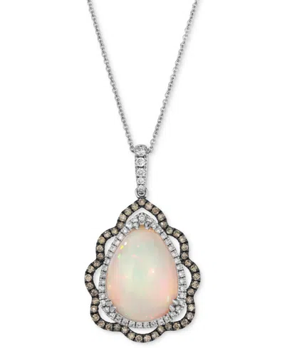 Le Vian Neopolitan Opal (3-1/2 Ct. T.w.), Nude Diamond (1/4 Ct. T.w.) & Chocolate Diamond (1/3 Ct. T.w.) Pen In White Gold