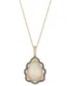 Le Vian Neopolitan Opal (3-1/2 Ct. T.w.), Nude Diamond (1/4 Ct. T.w.) & Chocolate Diamond (1/3 Ct. T.w.) Pen In Yellow Gold