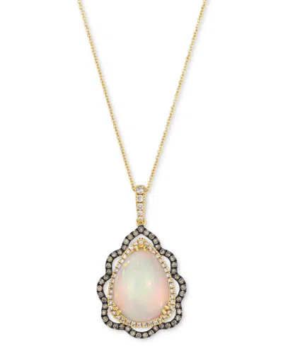 Le Vian Neopolitan Opal (3-1/2 Ct. T.w.), Nude Diamond (1/4 Ct. T.w.) & Chocolate Diamond (1/3 Ct. T.w.) Pen In Yellow Gold