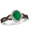 Le Vian New Emerald (1/2 Ct. T.w.) & Diamond (1/4 Ct. T.w.) Oval Halo Twist Ring In 14k White Gold In White Gold