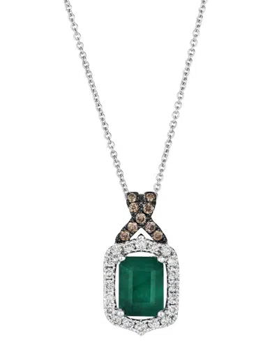 Le Vian ® New Emerald 14k 1.53 Ct. Tw. Diamond & New Emerald Pendant Necklace In Red