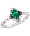 Le Vian New Emerald (3/8 Ct. T.w.) & Diamond (1/10 Ct. T.w.) Engagement Ring In 14k White Gold In Silver
