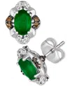 Le Vian New Emerald (5/8 Ct. T.w.) & Diamond (1/4 Ct. T.w.) Oval Stud Earrings In 14k White Gold In White Gold
