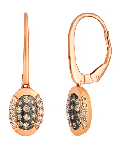Le Vian Nude And Chocolate Diamond Drop Earrings (0.49 Ct. T.w.) In 14k Strawberry Gold