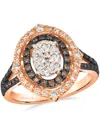 Le Vian Nude And Chocolate Diamond Ring (0.87 Ct. T. W.) In 14k Two Tone Gold In Gold