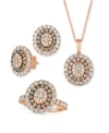 Le Vian Nude Chocolate Diamond Halo Cluster Oval Ring Stud Earrings Pendant Necklace Collection In 14k Rose  In Rose Gold