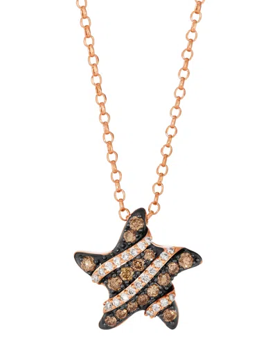 Le Vian Nude Diamond (0.12 Ct. T.w.) & Chocolate Diamond (0.39 Ct. T.w.) Pendant Necklace In 14k Strawberry  In Gold