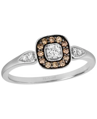 Le Vian Nude Diamond (0.13 Ct. T.w.) And Chocolate Diamond (0.11 Ct. T.w.) Ring In 14k Vanilla Gold In Silver