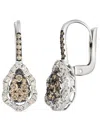 Le Vian Nude Diamond (0.26 Ct. T.w.) And Chocolate Diamond ( 0.50 Ct. T.w.) Earrings In 14k Vanilla Gold In White