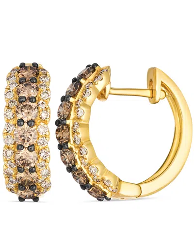 Le Vian Nude Diamond (0.38 Ct. T.w.) And Chocolate Diamond (0.97 Ct. T.w.) Earrings In 14k Honey Gold